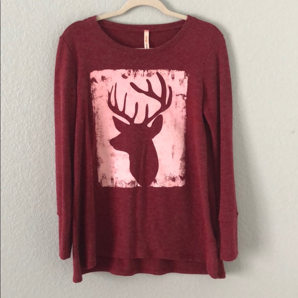 Long sleeve elk head sweater
